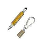 Multi Functional Pen Stylus and Tools Ceramic Rhinestones Keychain CR0113