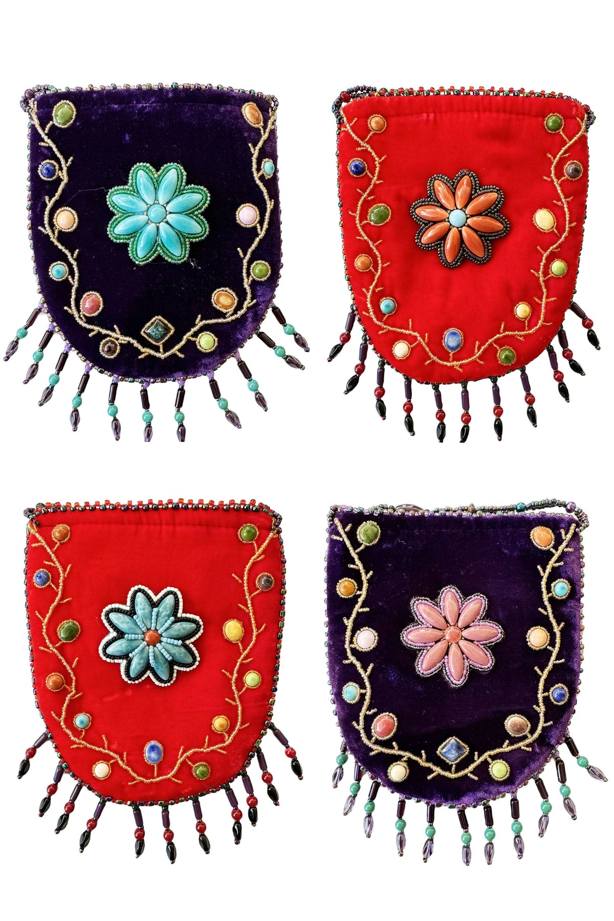 Floral Pattern Velvet Crossbody MUG-Flower - view 7