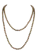 Unakite Bead Long Necklace N2740