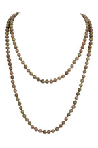 Unakite Bead Long Necklace N2740