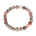 Red Leopard Skin Matte Stone Stretch Bracelet B2001-8MM
