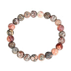 Red Leopard Skin Matte Stone Stretch Bracelet B2001-8MM