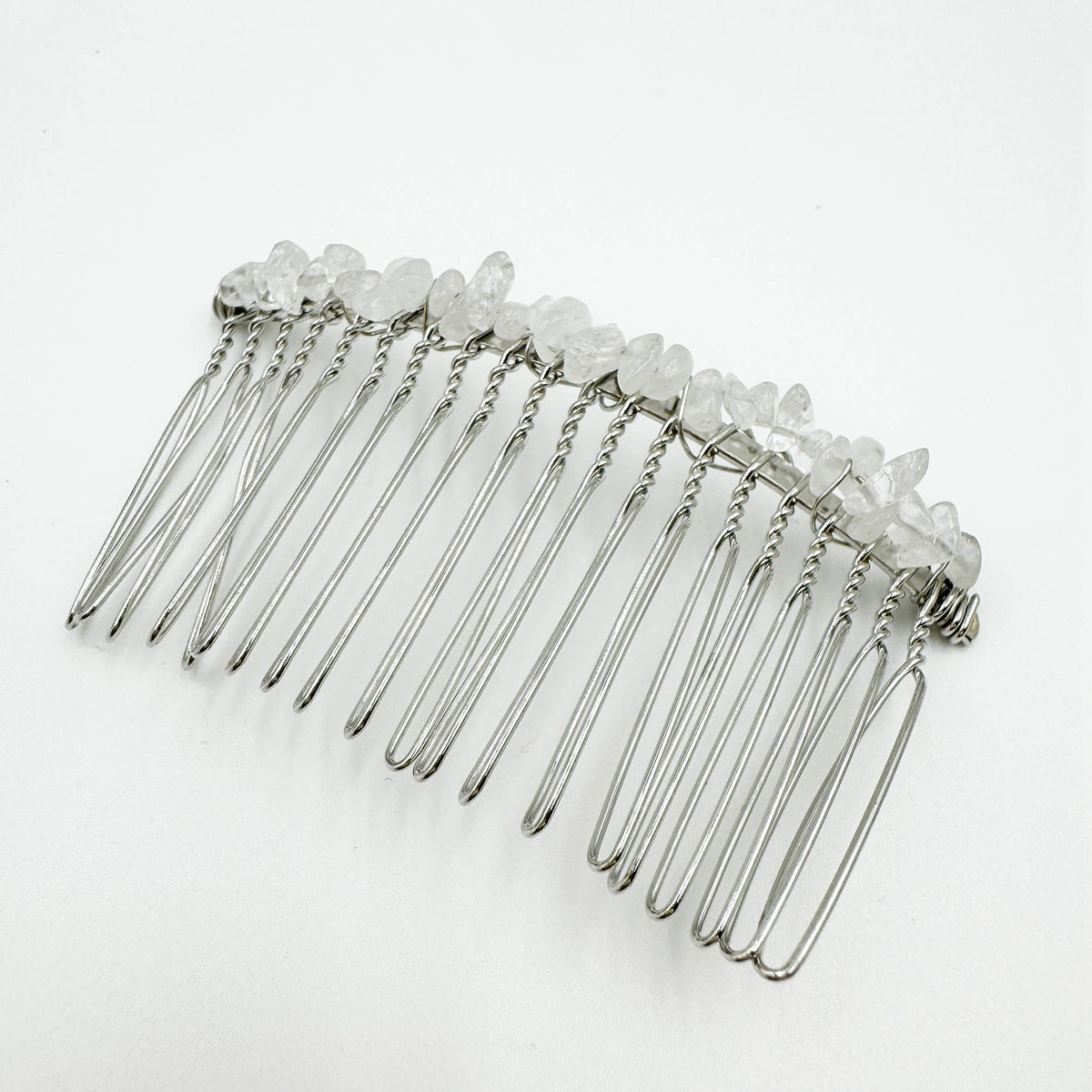 Irregular Natural Stone Hair Comb L4668-Silver - view 9