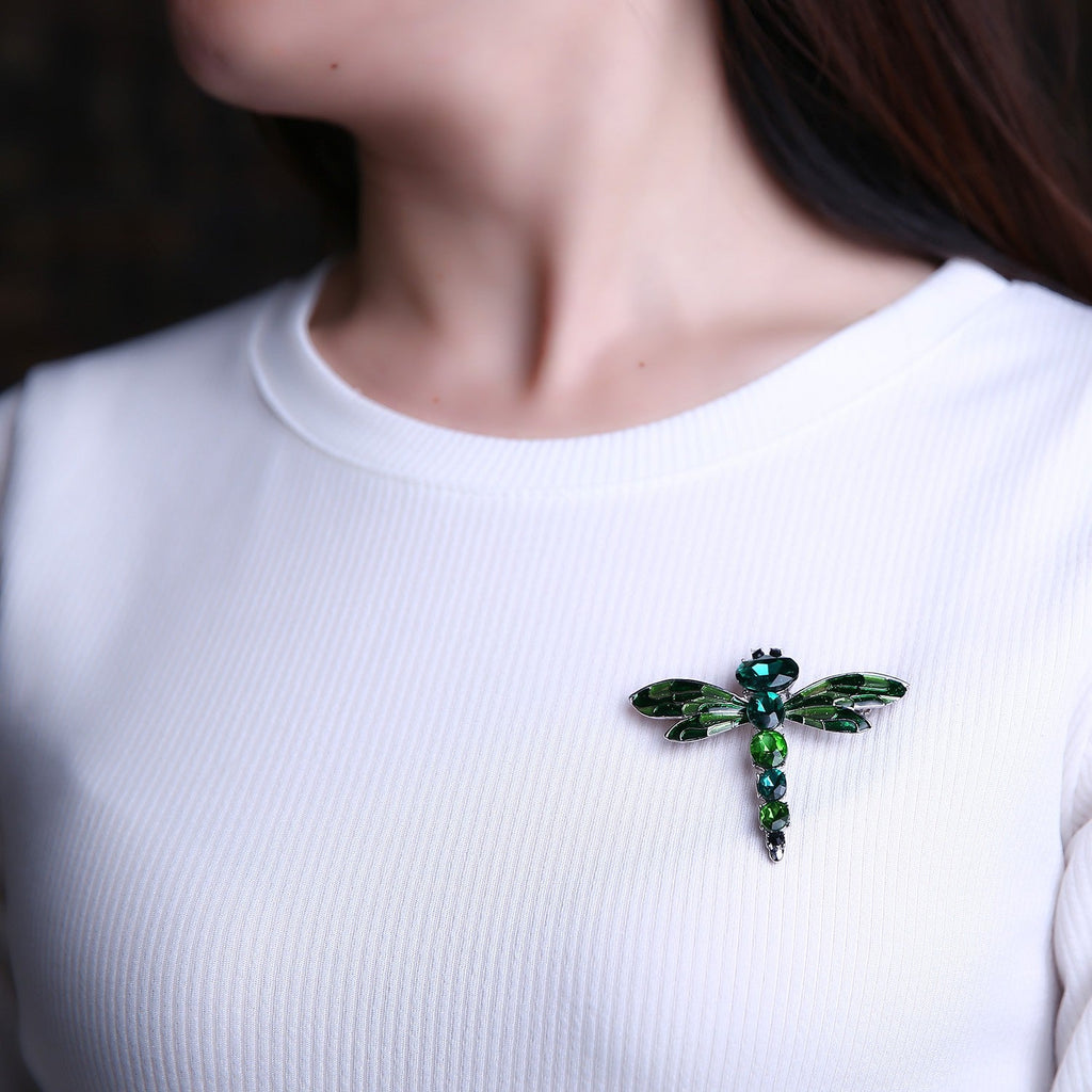 Alloy Rhinestone Dragonfly Brooch PA3186