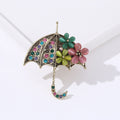 Umbrella Alloy Rhinestone Brooch PA6203