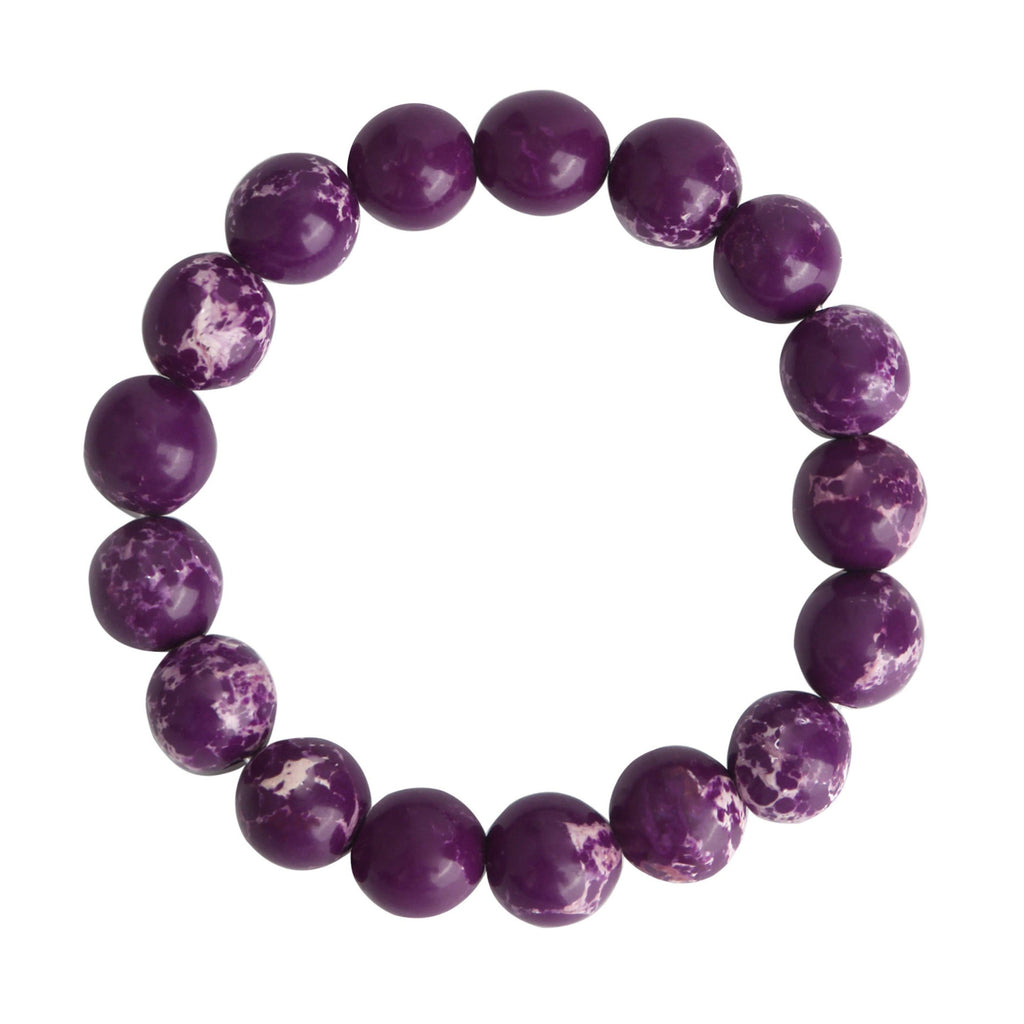 Composed Purple Emperor Stone Stretch Bracelet B2057-10MM - view 2