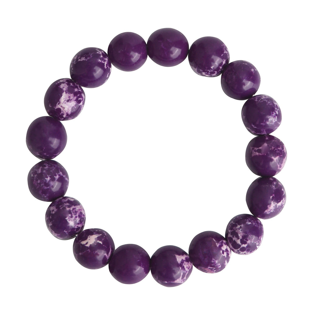 Composed Purple Emperor Stone Stretch Bracelet B2057-10MM