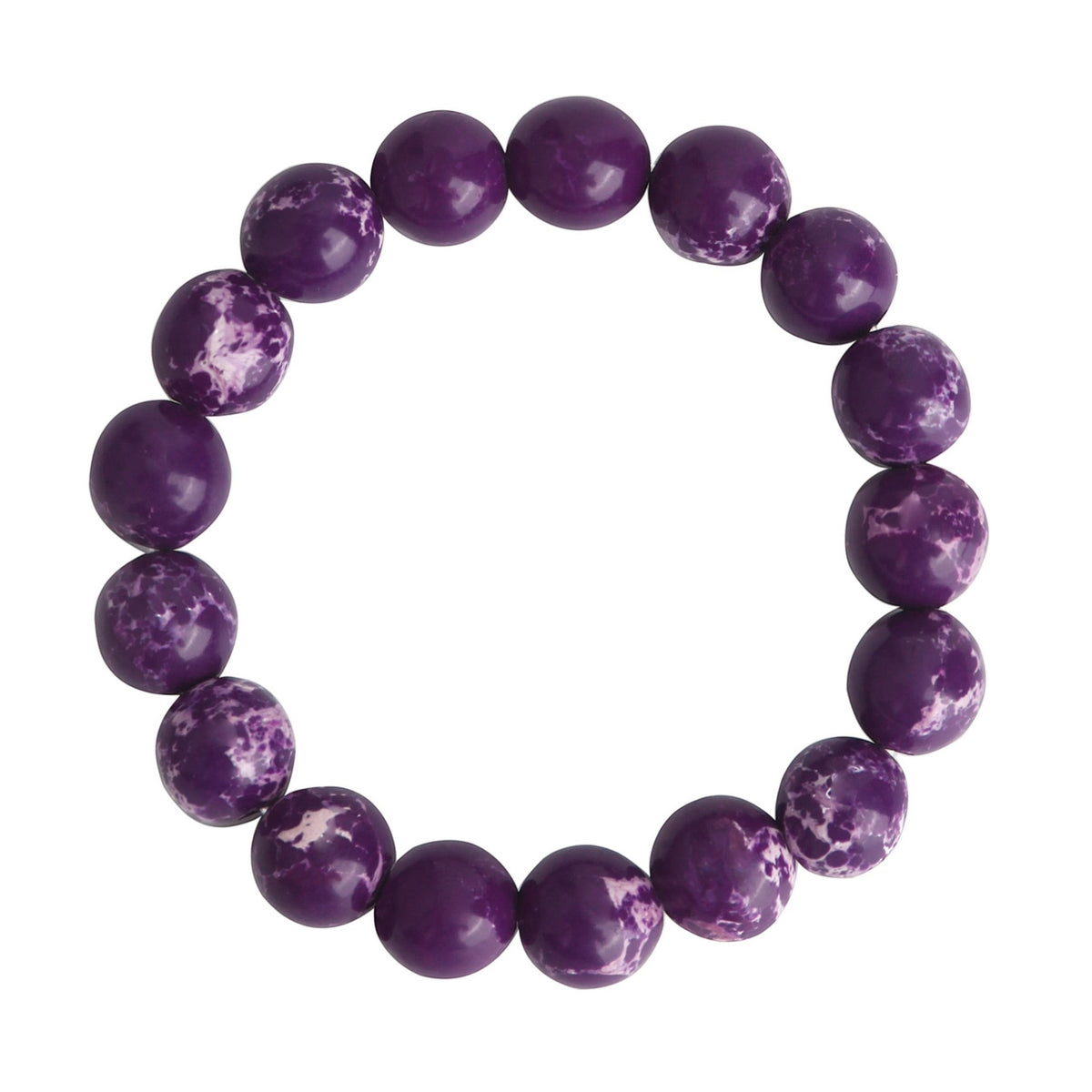 Composed Purple Emperor Stone Stretch Bracelet B2057-10MM