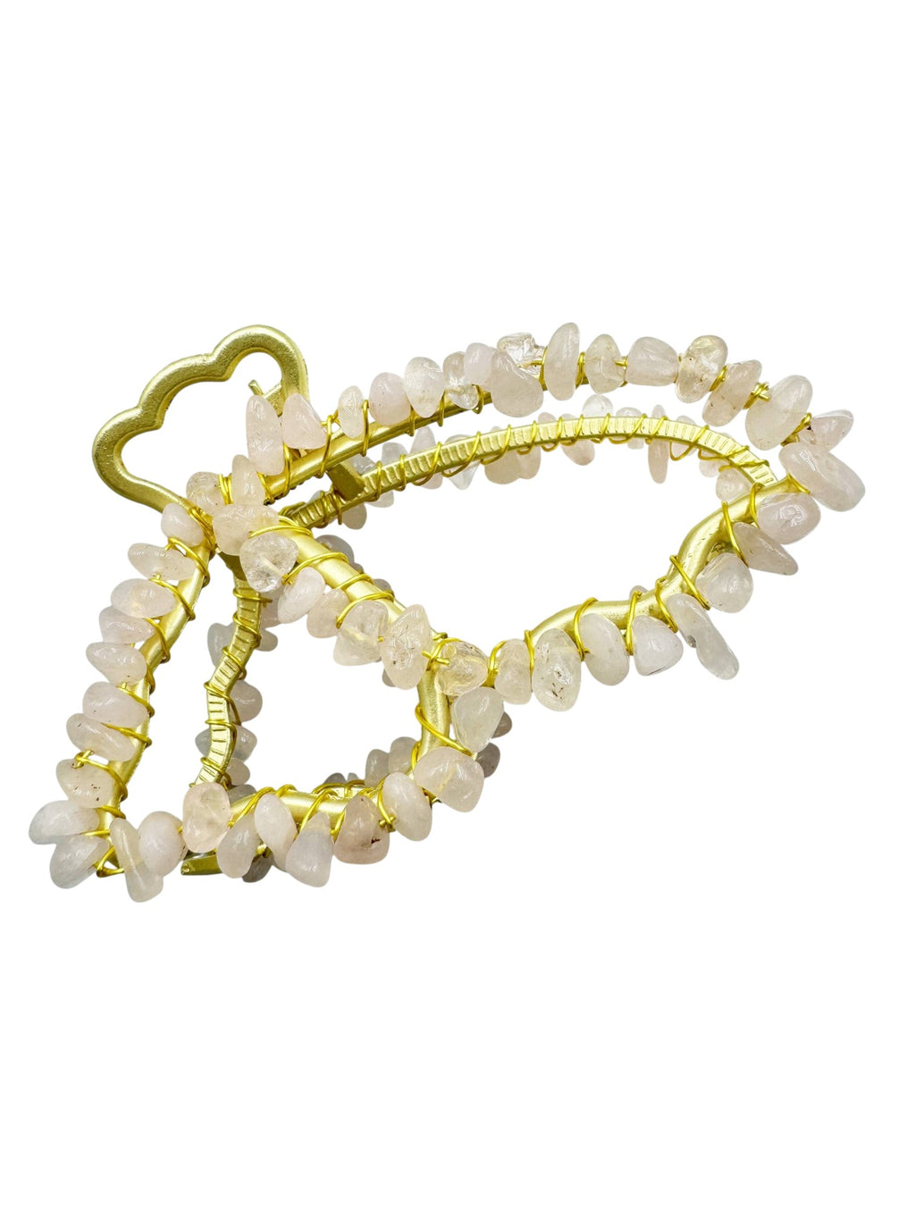 Irregular Natural Stone Butterfly Hair Clip L4673