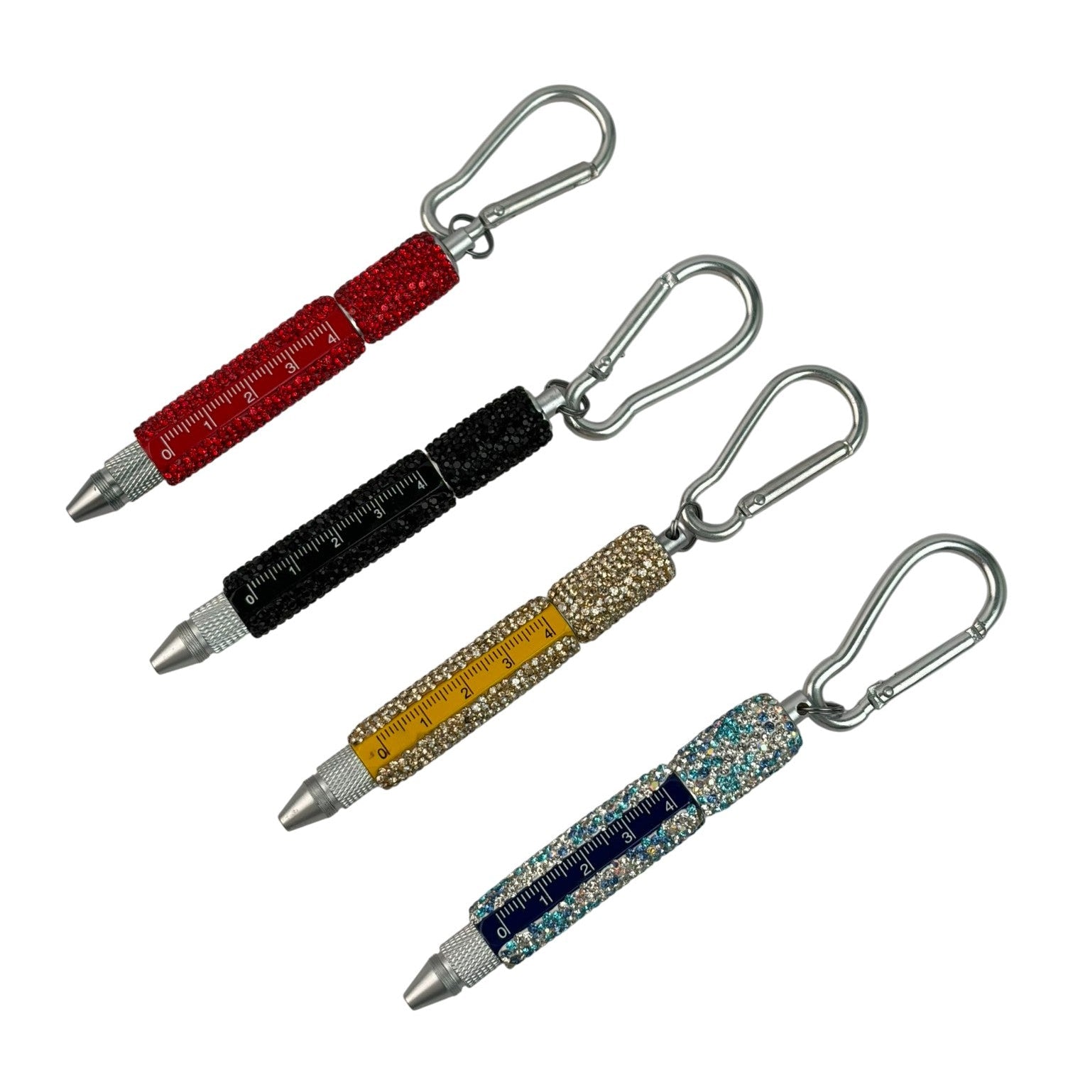 Multi Functional Pen Stylus and Tools Ceramic Rhinestones Keychain CR0113