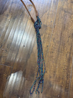 Crystal Bead Leatherette Long Tassel Necklaces N2534