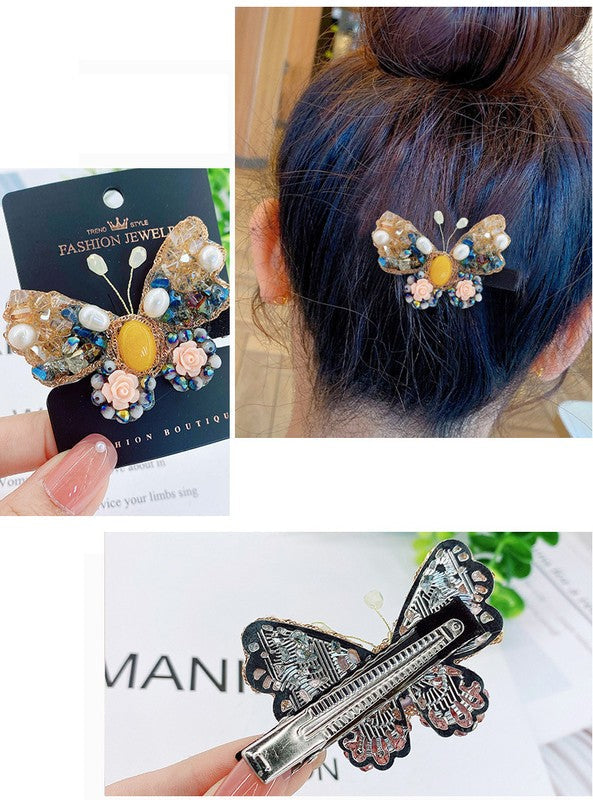 Butterfly Rhinestone Hair Clip