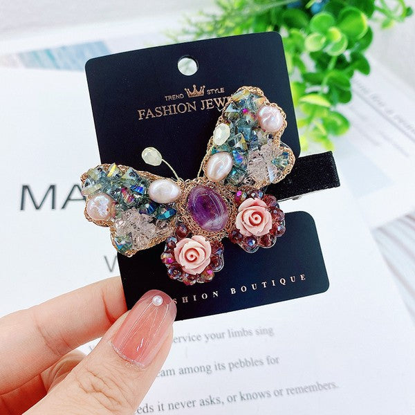 Butterfly Rhinestone Hair Clip