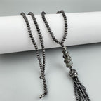 Beaded Tassel Hematite Stone Necklace
