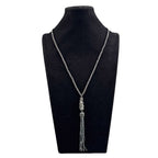 Beaded Tassel Hematite Stone Necklace