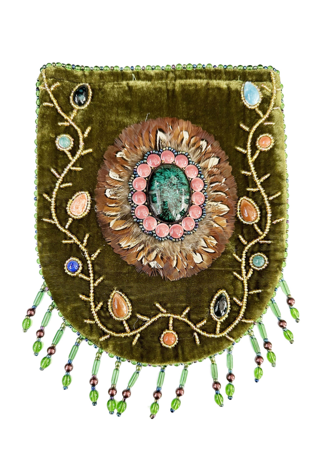 Feather Pattern Velvet Crossbody Bag LUG-FeatherGem - view 14