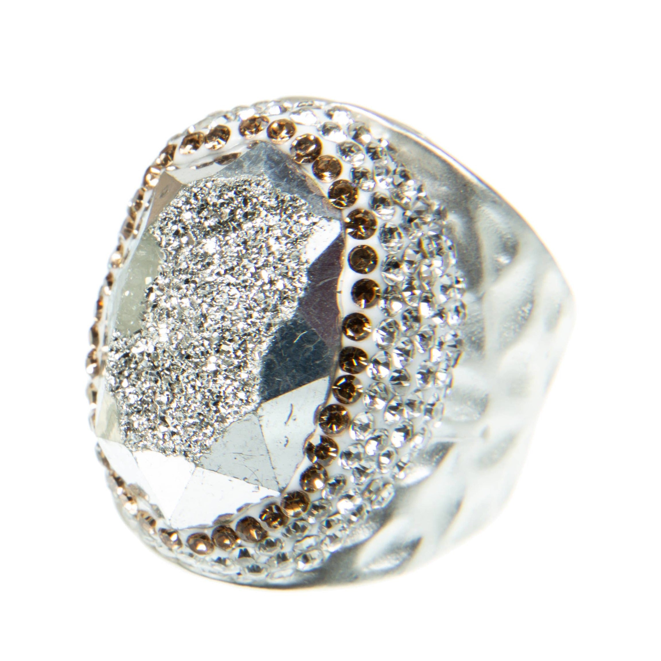 Druzy Rhinestone Pavé Cocktail Ring R2537