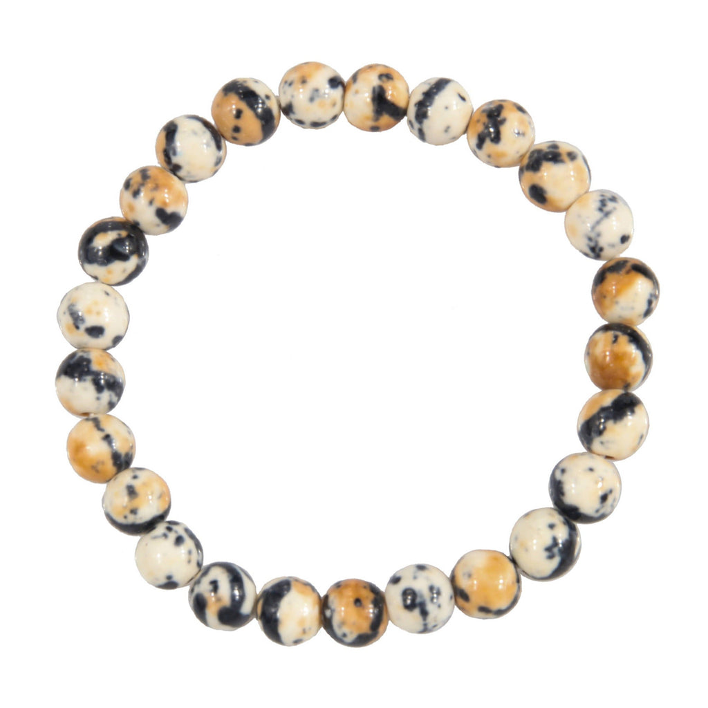Composition Stone Stretch Bracelet B2039-Beige - view 2