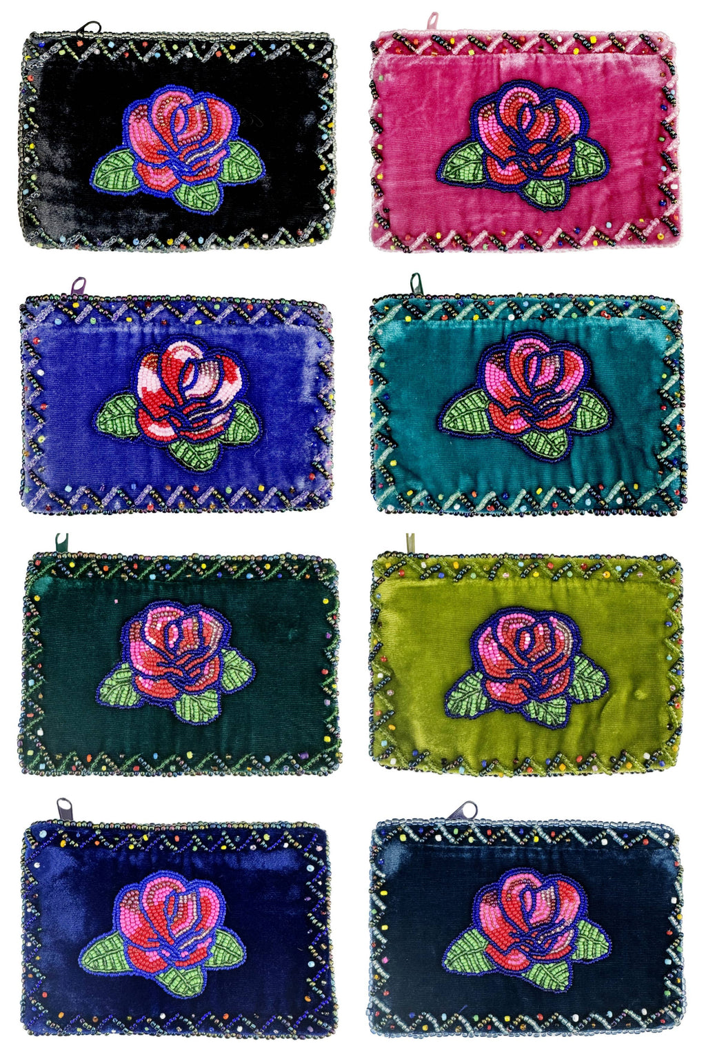 Rose Rectangle Velvet Coin Purse V0701 - view 11