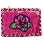 Rose Rectangle Velvet Coin Purse V0701