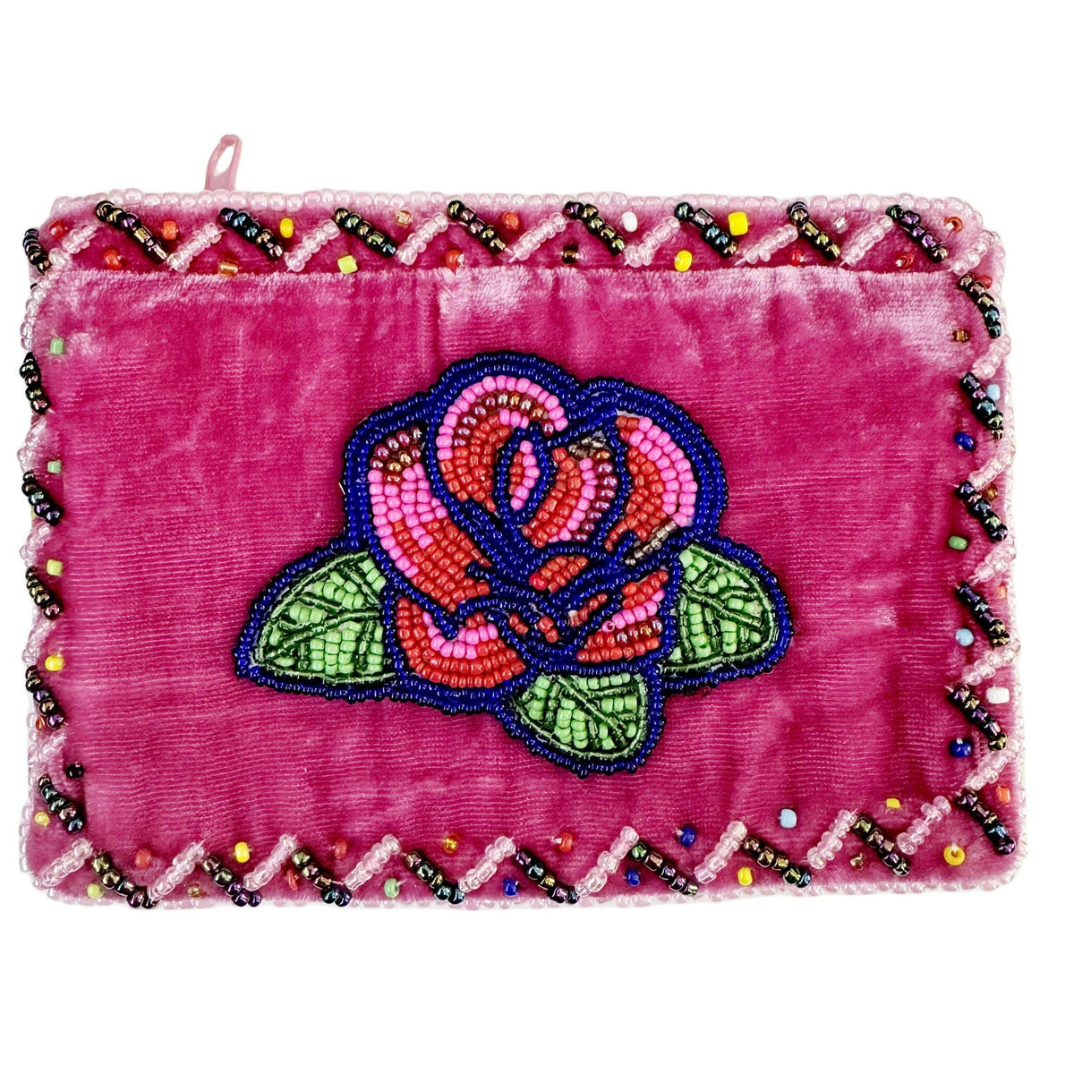 Rose Rectangle Velvet Coin Purse V0701