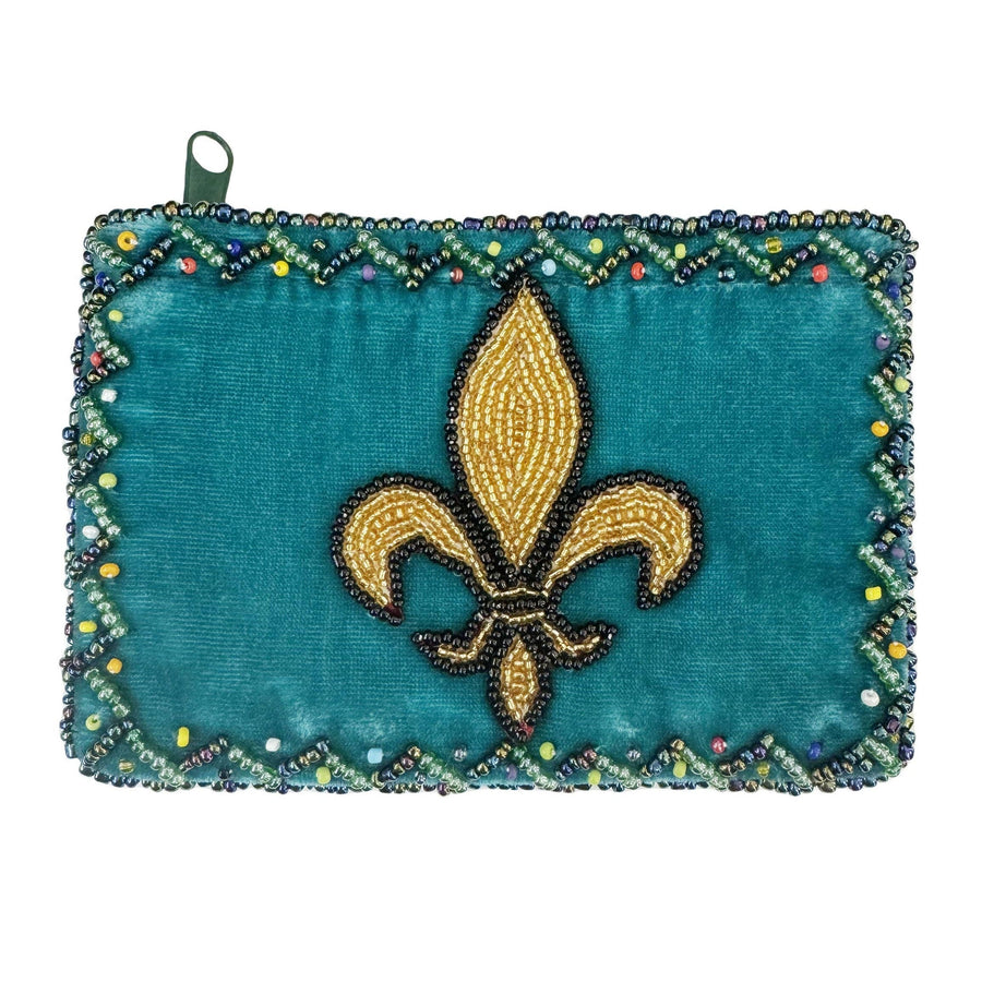 Fleur De Lis Rectangle Velvet Coin Purse V0701