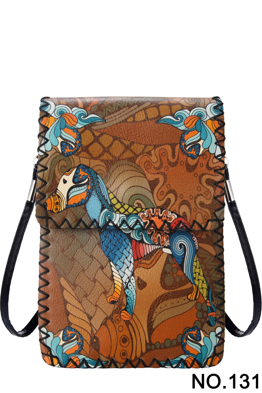 Pointer Dog Print Crossbody Bag HB0580 - No. 131 BR
