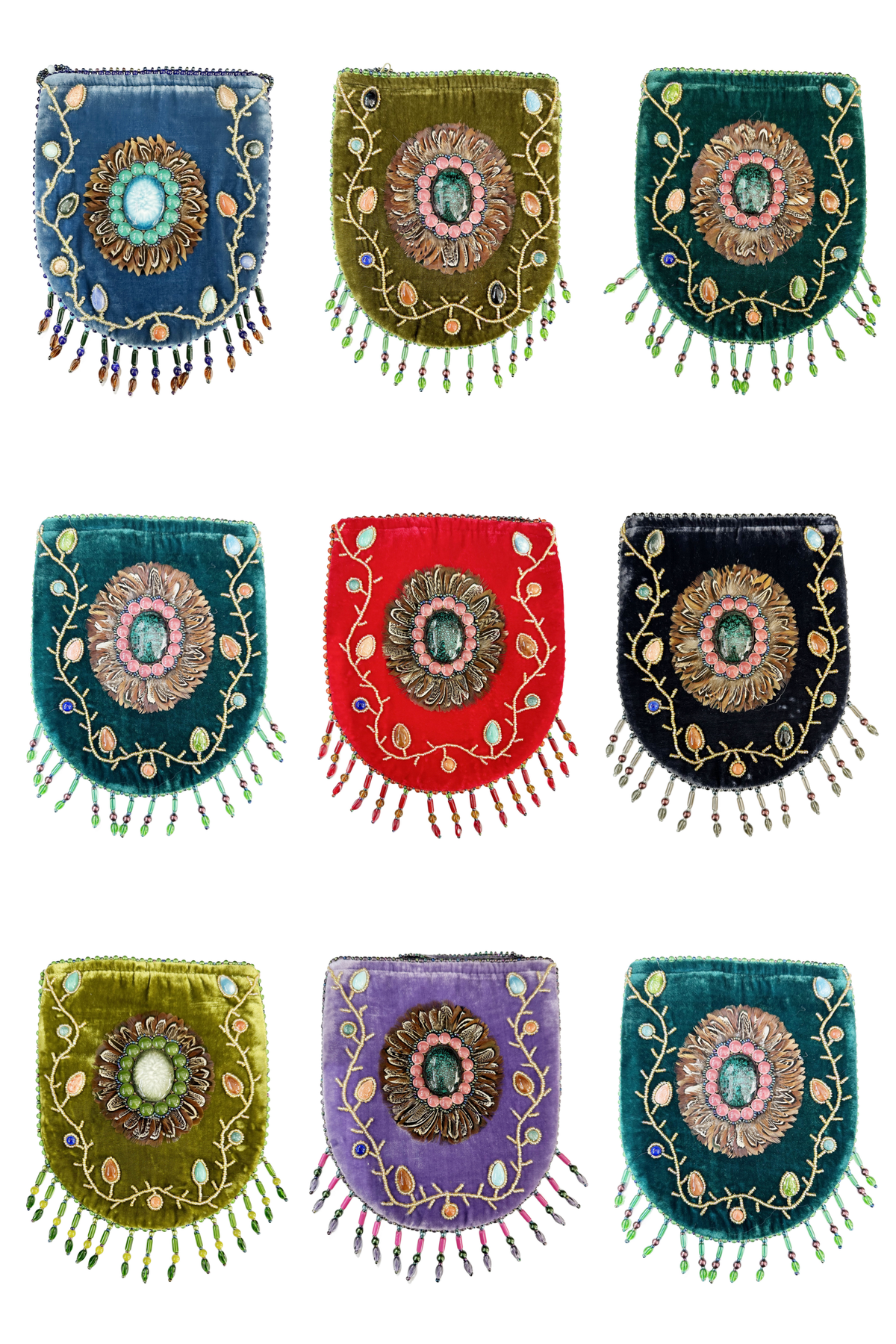Feather Pattern Velvet Crossbody Bag LUG-FeatherGem - view 18