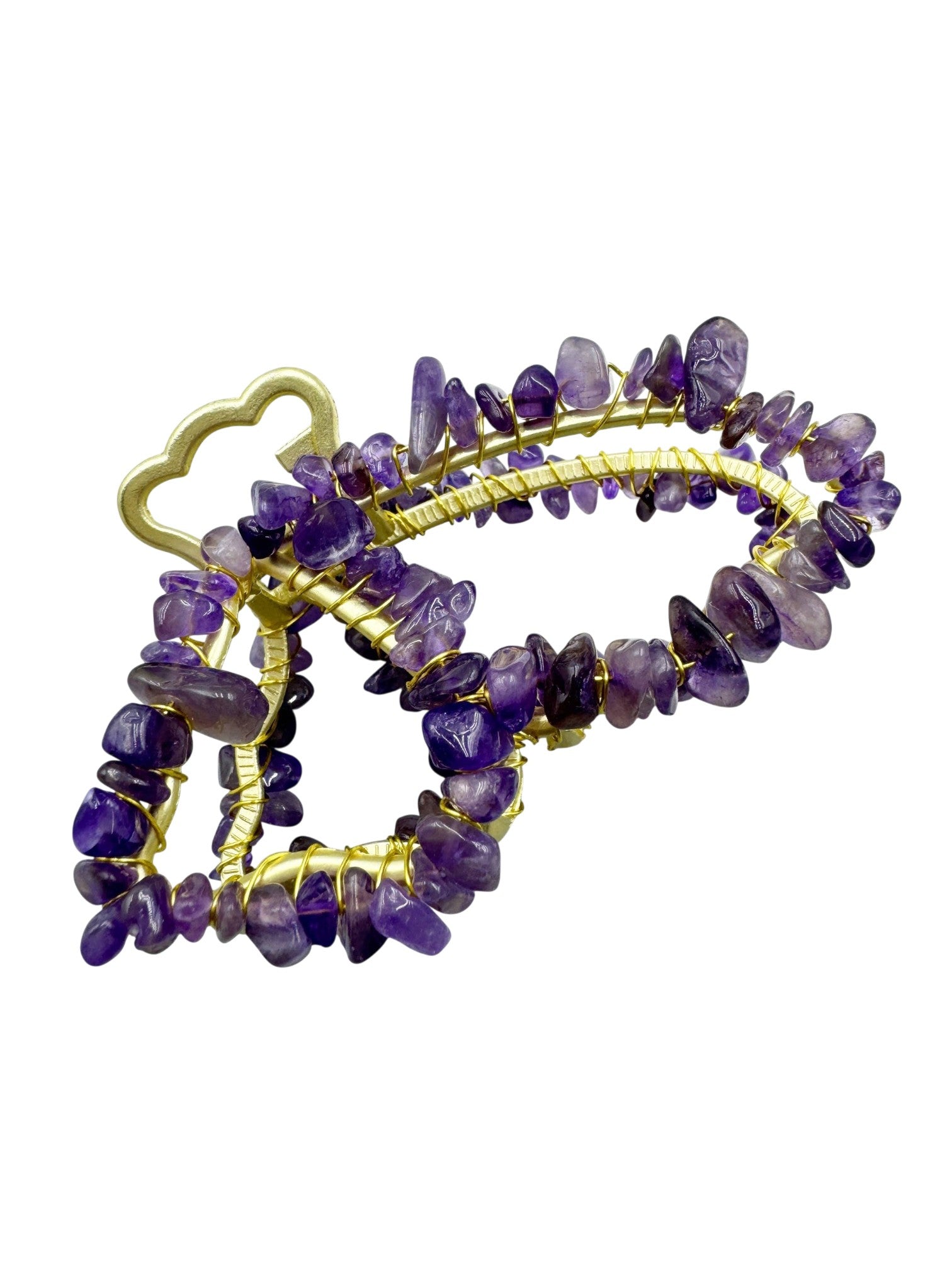 Irregular Natural Stone Butterfly Hair Clip L4673