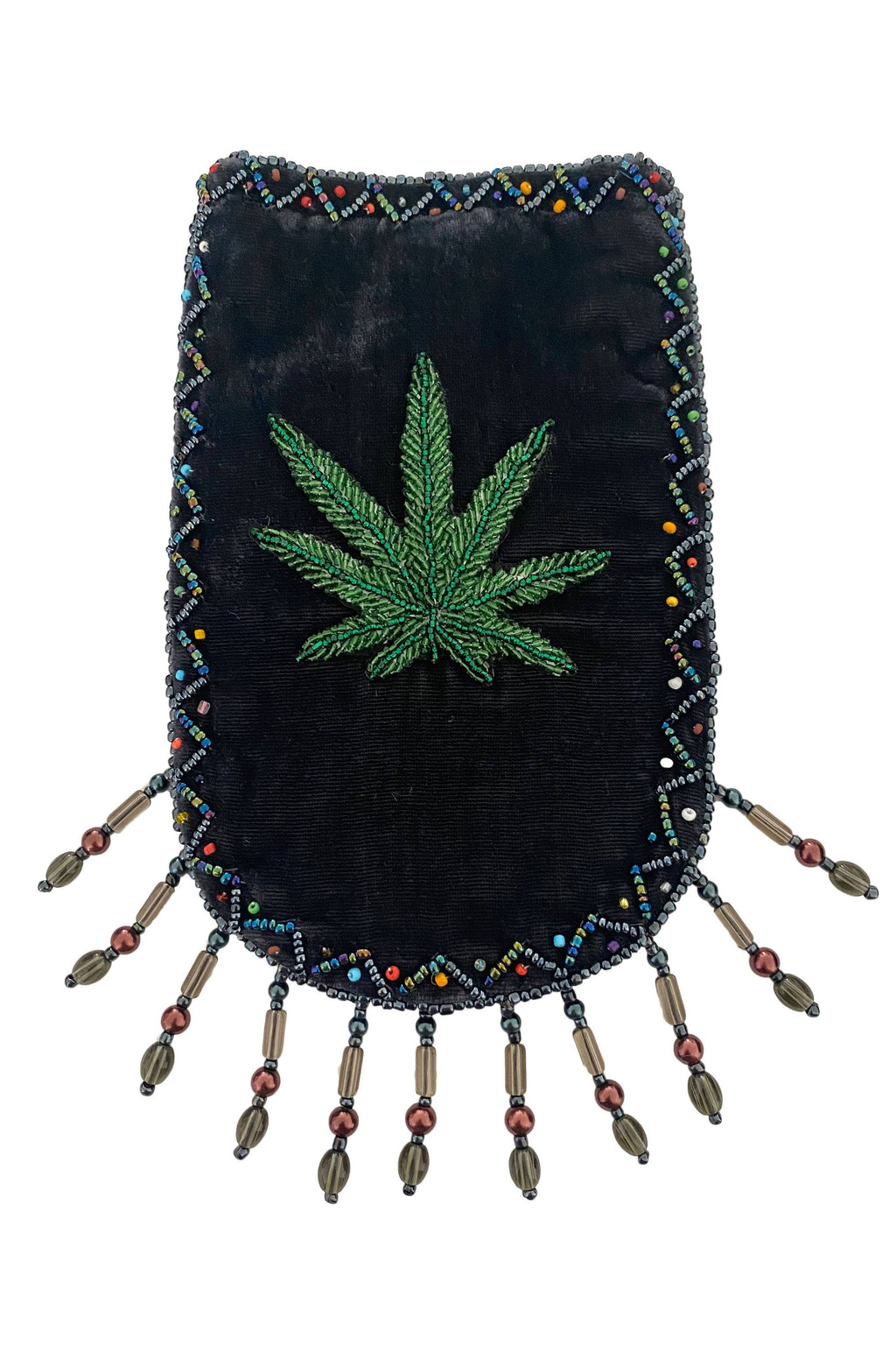Marijuana Leaf Pattern Velvet Crossbody Bag VXL0609 - view 14