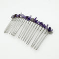 Irregular Natural Stone Hair Comb L4668-Silver - view 13