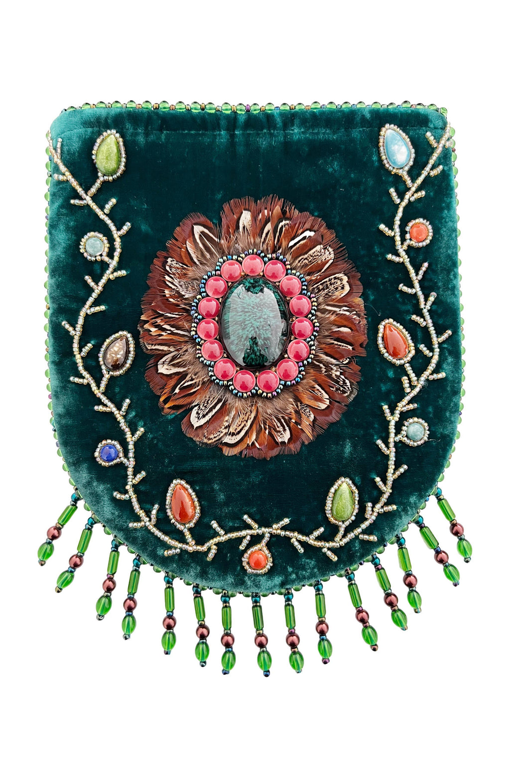 Feather Pattern Velvet Crossbody Bag LUG-FeatherGem - view 10