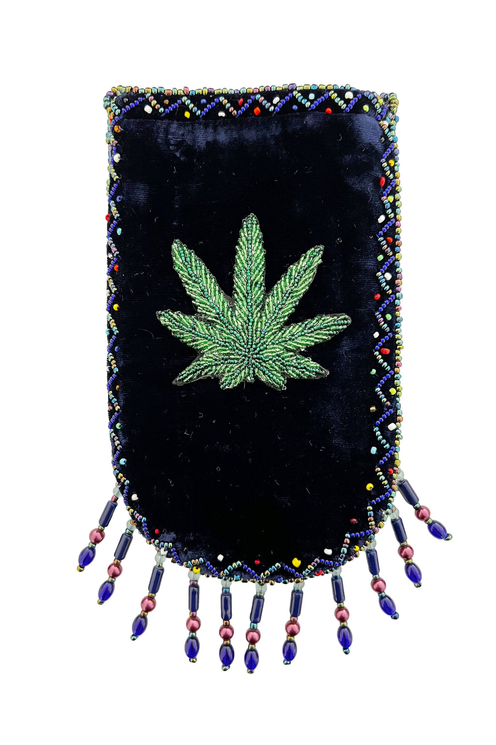 Marijuana Leaf Pattern Velvet Crossbody Bag VXL0609 - view 10