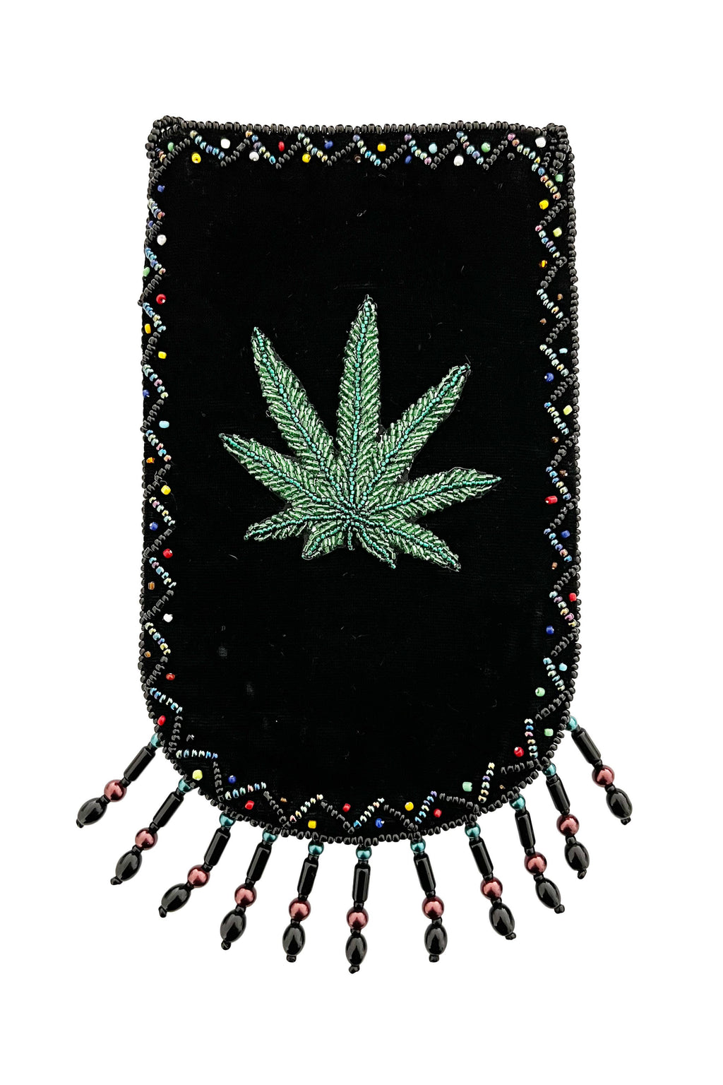 Marijuana Leaf Pattern Velvet Crossbody Bag VXL0609 - view 7