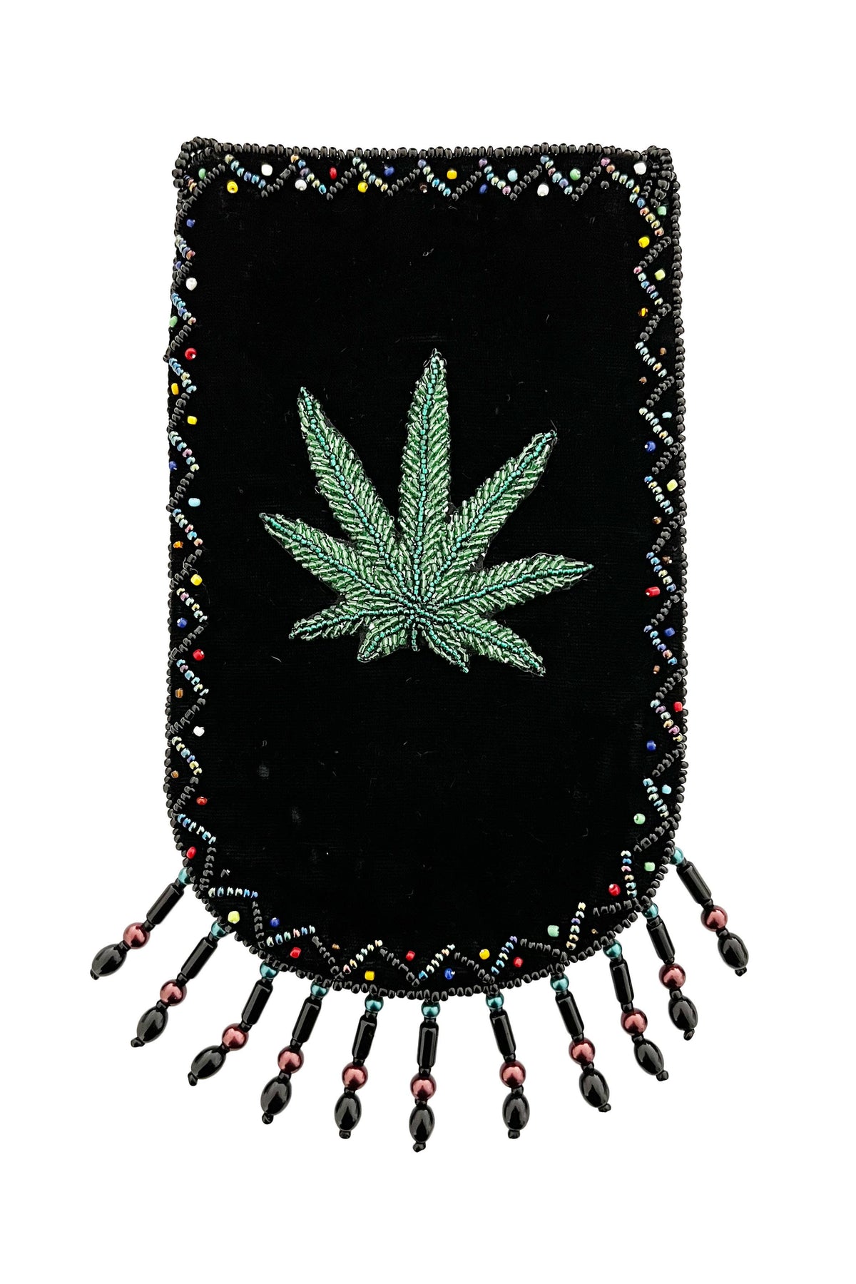 Marijuana Leaf Pattern Velvet Crossbody Bag VXL0609 - view 7