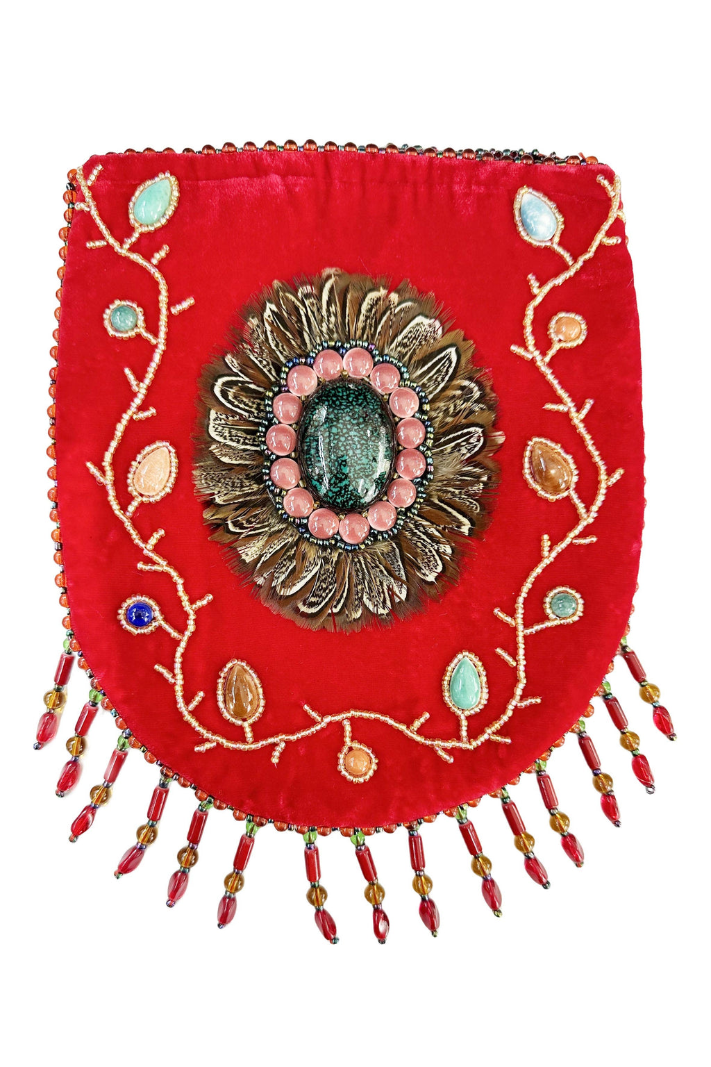 Feather Pattern Velvet Crossbody Bag LUG-FeatherGem - view 3