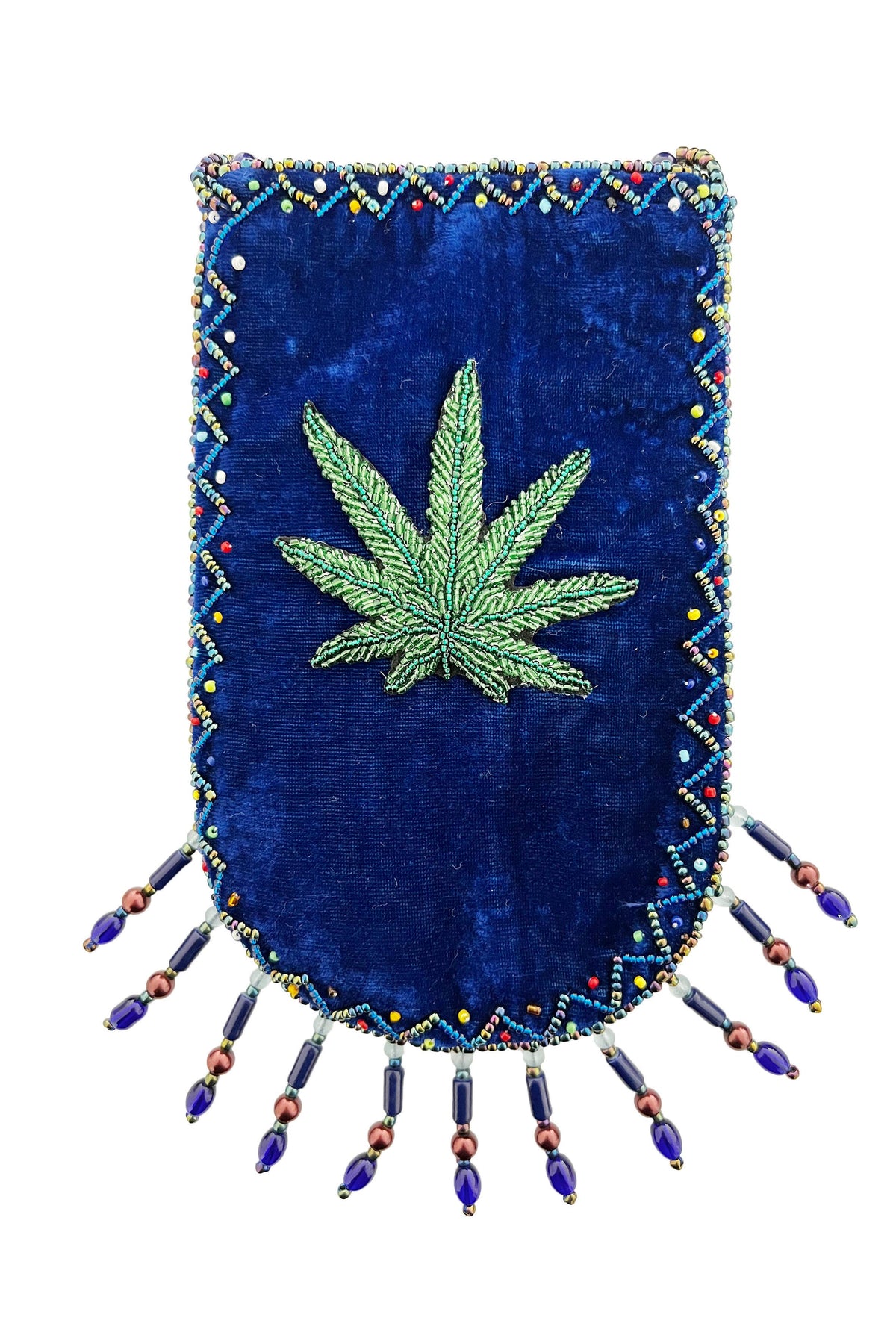 Marijuana Leaf Pattern Velvet Crossbody Bag VXL0609