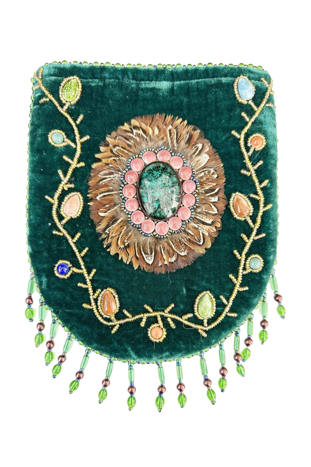 Feather Pattern Velvet Crossbody Bag LUG-FeatherGem - view 13