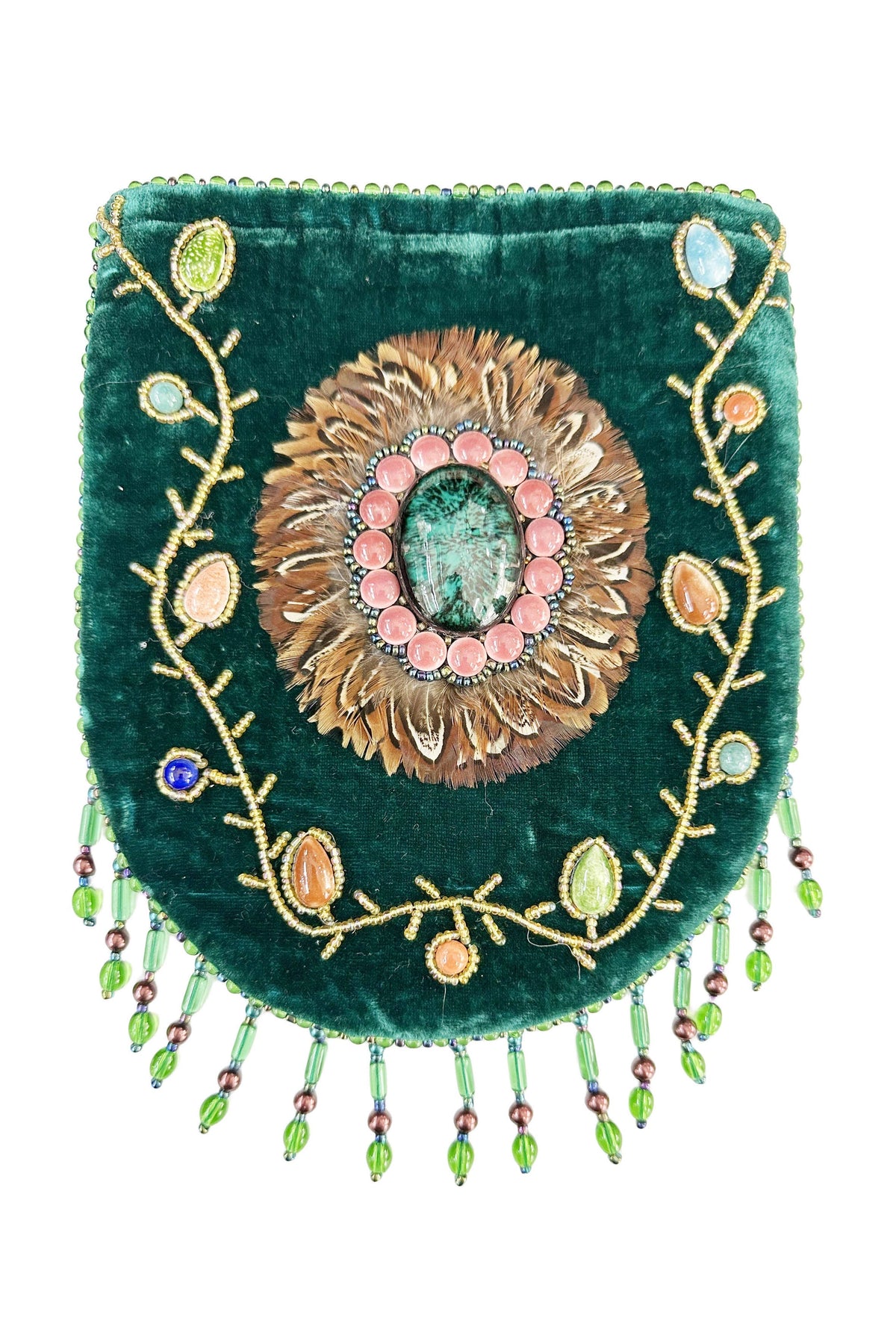 Feather Pattern Velvet Crossbody Bag LUG-FeatherGem - view 13