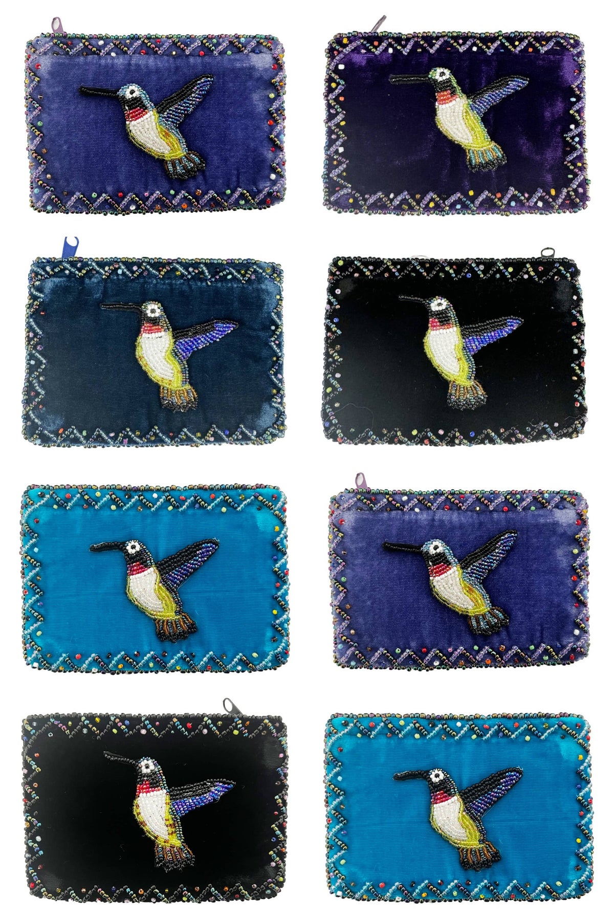 Hummingbird Rectangle Velvet Coin Purse V0701 - view 13