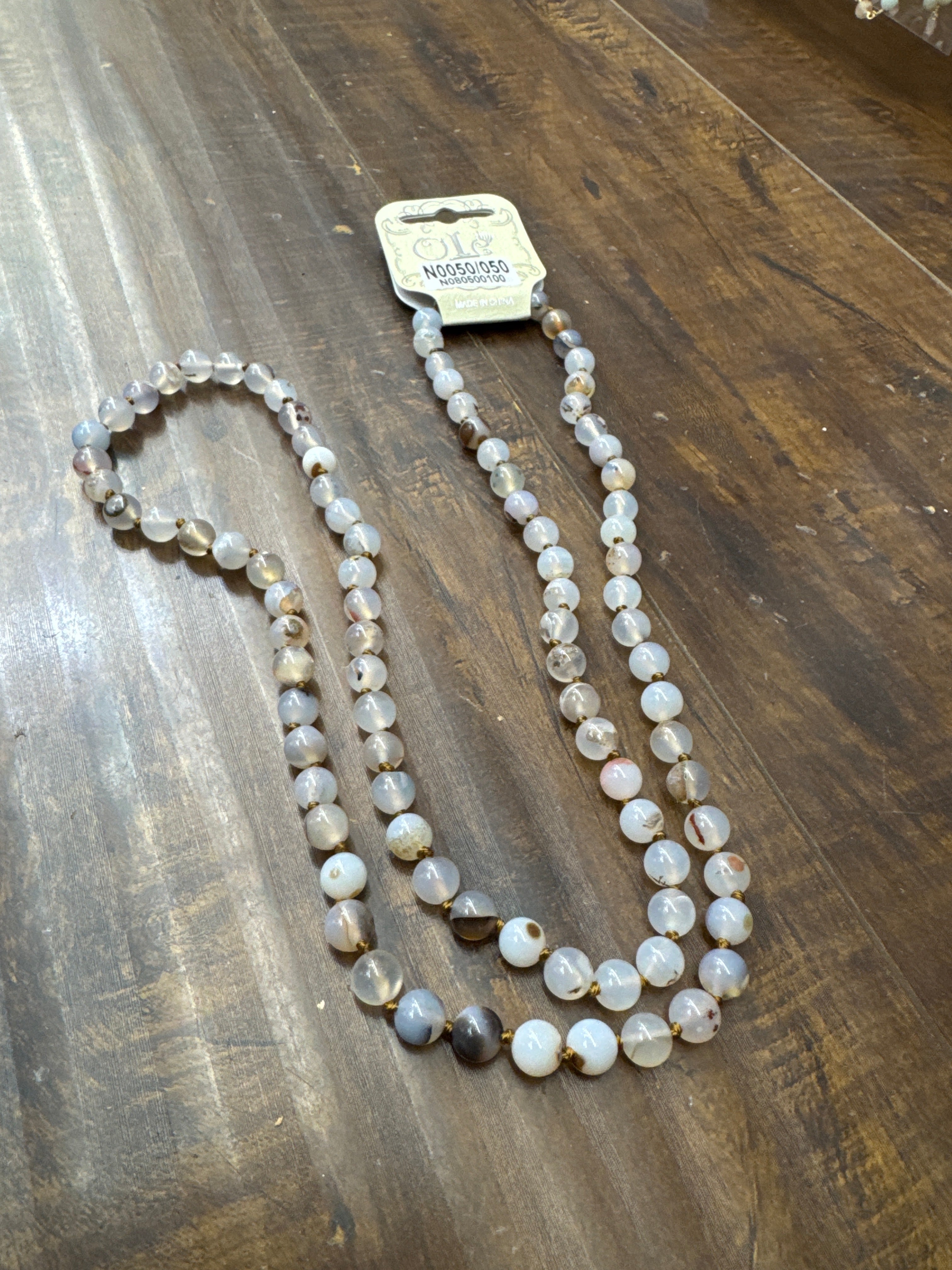 Dendritic Agate Stone Beaded Necklace N3180