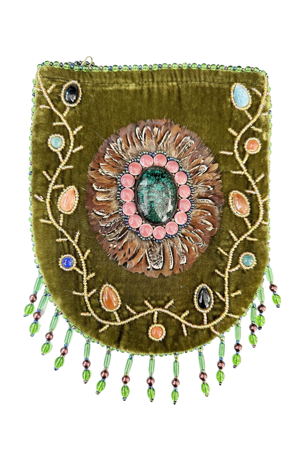 Feather Pattern Velvet Crossbody Bag LUG-FeatherGem - view 4