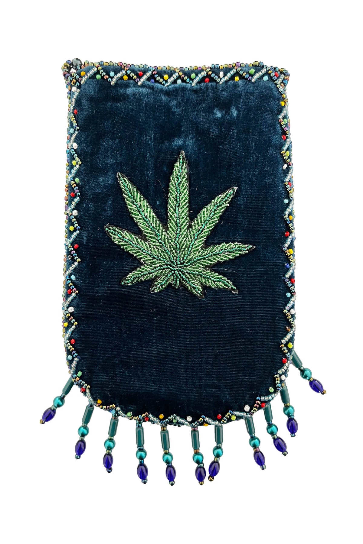 Marijuana Leaf Pattern Velvet Crossbody Bag VXL0609 - view 11