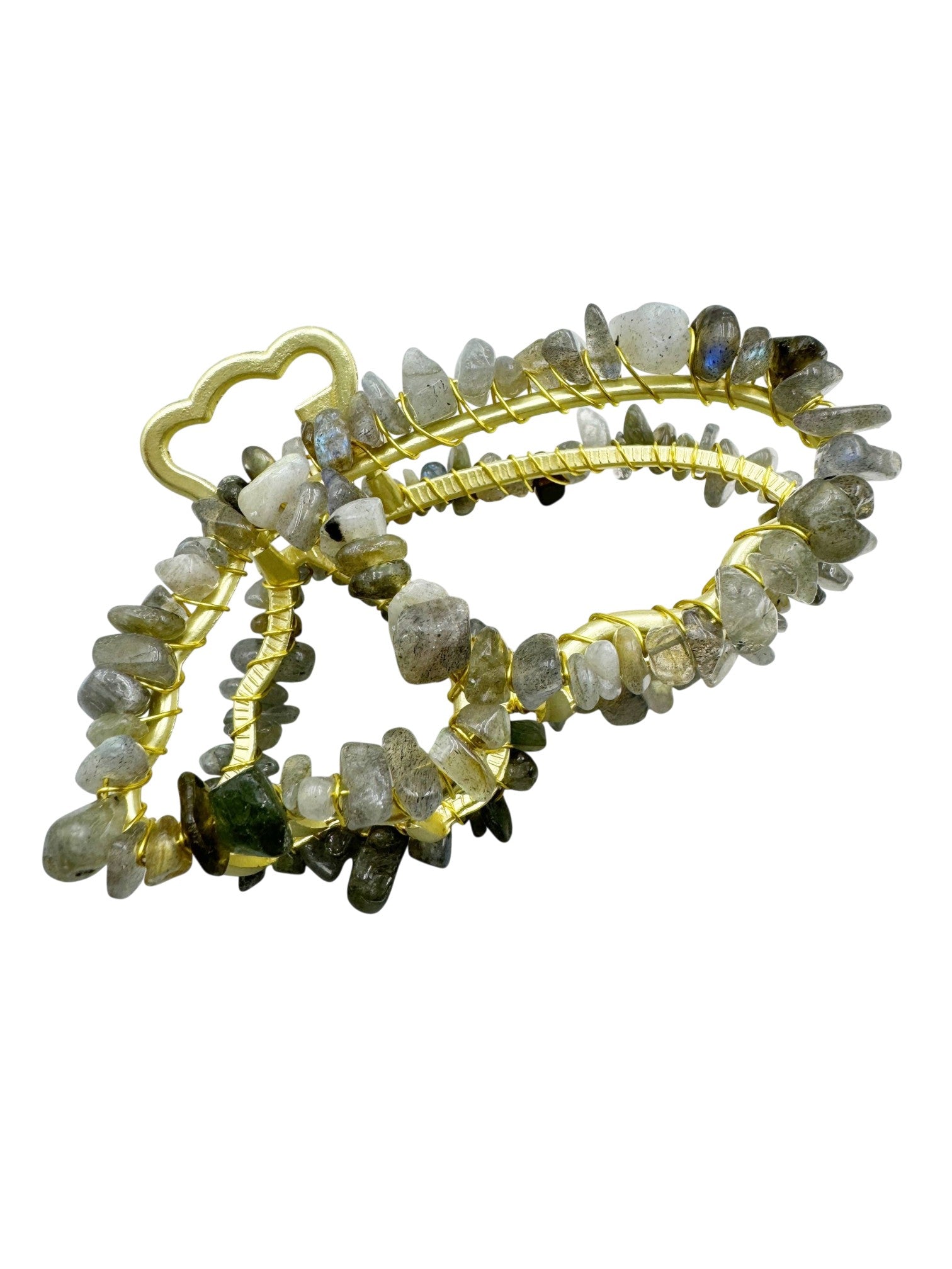 Irregular Natural Stone Butterfly Hair Clip L4673