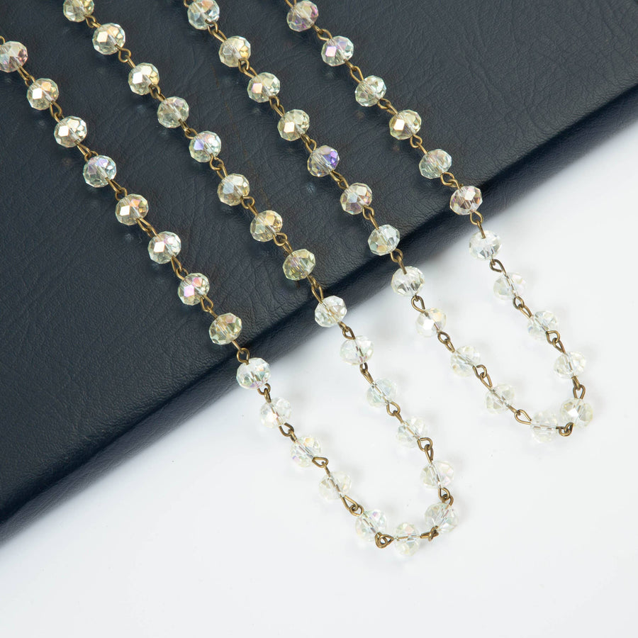 Crystal Beaded Chain Necklace N1163-136-BZ
