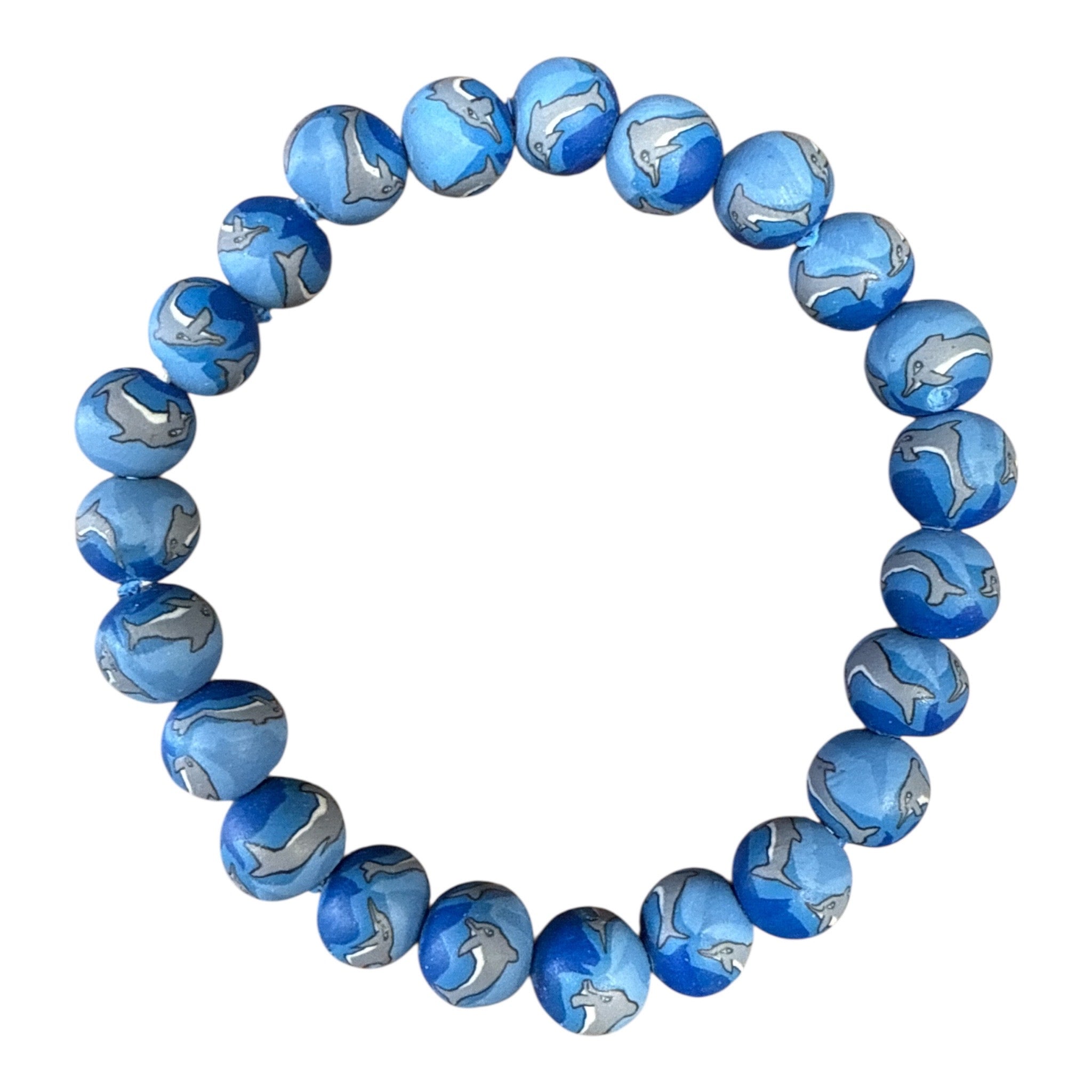 Grey Dolphin Beaded Bracelet VPI0009