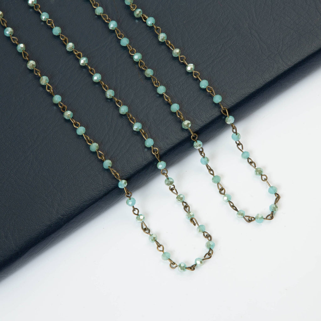 Crystal Beaded Chain Necklace N1163-181-BZ