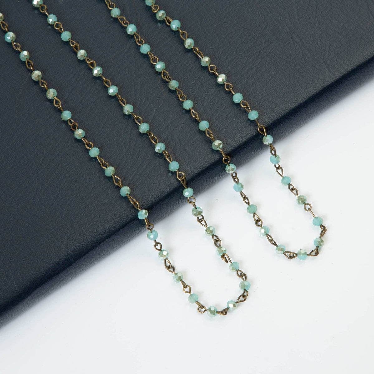 Crystal Beaded Chain Necklace N1163-181-BZ