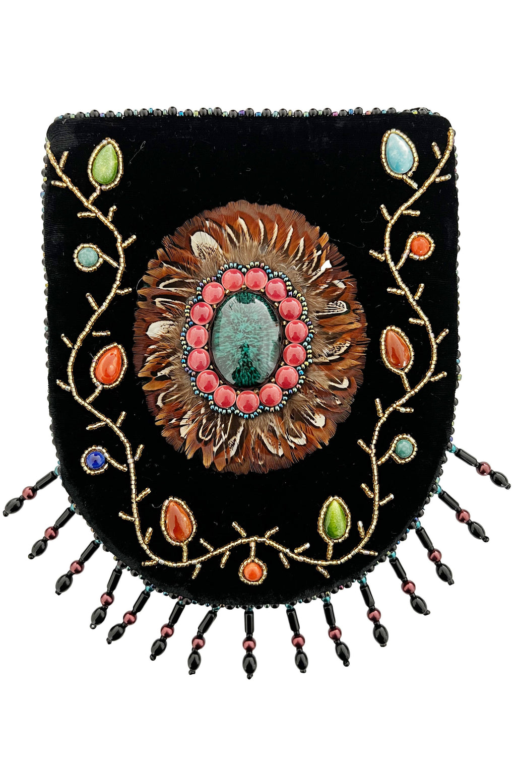 Feather Pattern Velvet Crossbody Bag LUG-FeatherGem - view 6