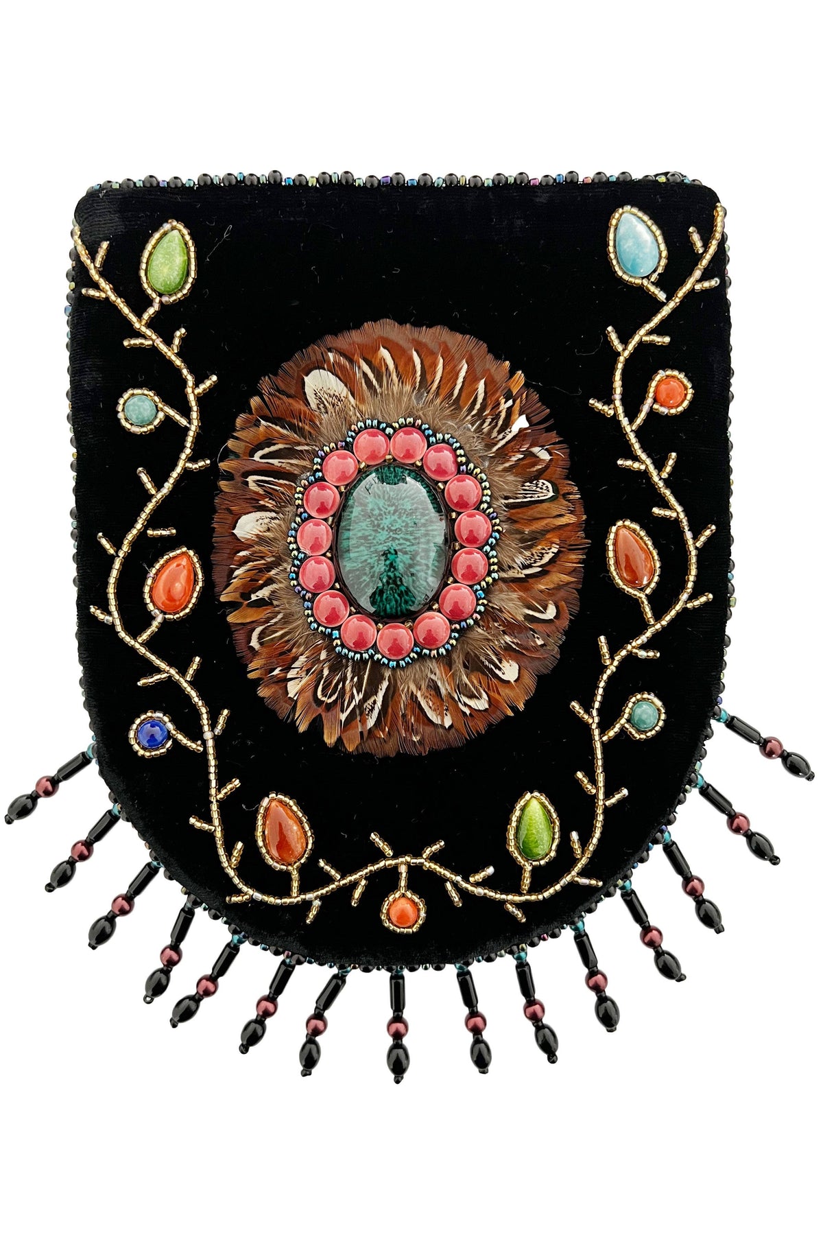 Feather Pattern Velvet Crossbody Bag LUG-FeatherGem - view 6